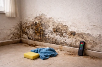 Humedad por capilaridad en pared de planta baja en La Roda